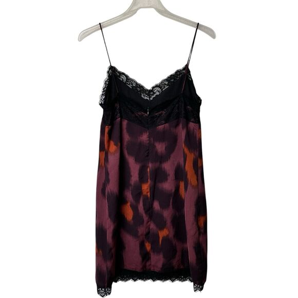 Zara Y2K Lace Trim Slip Dress Small Spaghetti Strap  Animal Print Cami Lined - Picture 3 of 12